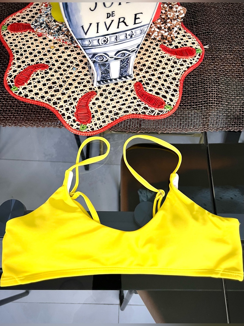 Yellow Women's Swim Top - Bright Solid Bikini Bralette